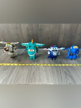 Super Wings Transforming Airplanes Lot of 4 Figures | Kids Toy Set